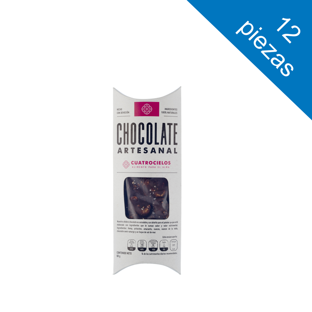 12 piezas Chocolate Artesanal (60g c/u)